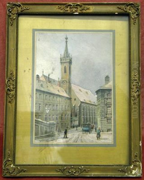 Augustinerkirche Und Albertinarampe Oil Painting by Karl Wenzel Zajicek