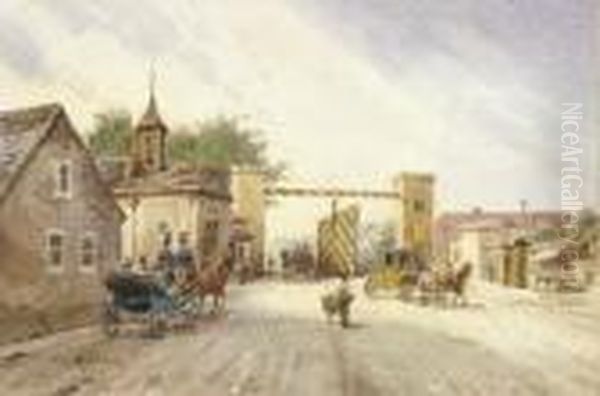 Die Hernalserlinie In
 Wien. Oil Painting by Karl Wenzel Zajicek