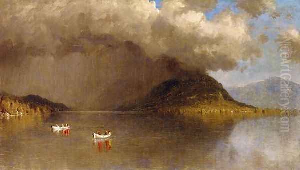 Coming Rain on Lake George: A Sketch Oil Painting by Sanford Robinson Gifford