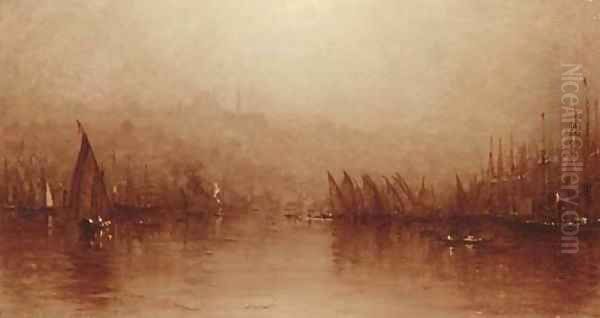 A Sketch of the Golden Horn, Constantinople Oil Painting by Sanford Robinson Gifford