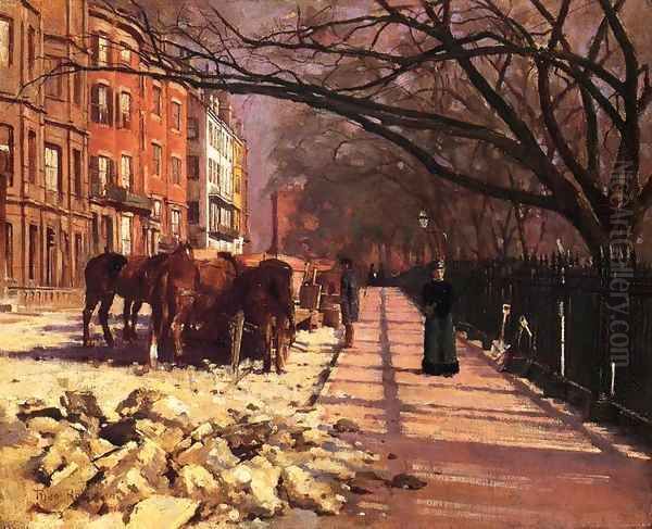 Beacon Street Boston 1884 Oil Painting by Sanford Robinson Gifford