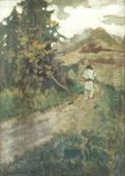 Country Road Oil Painting by Dall Zamphiropol