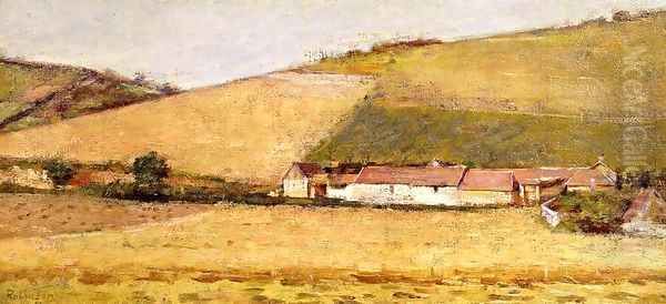 Farm Among Hills 1887 Oil Painting by Sanford Robinson Gifford