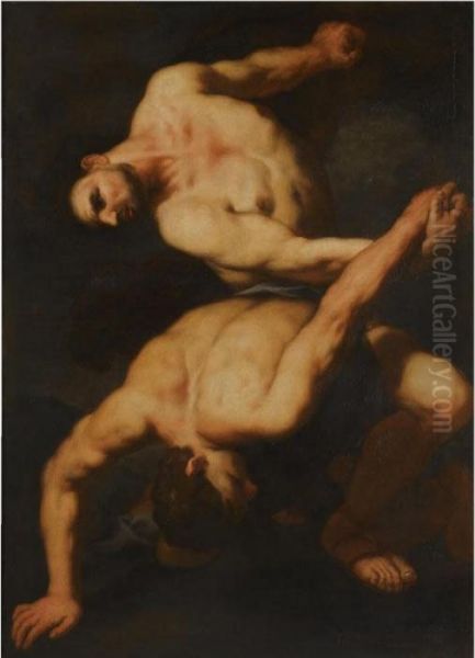 Hercules And Cacus Oil Painting by Antonio Zanchi