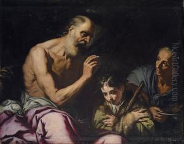 Jacob Receiving The Blessing Of Isaac Oil Painting by Antonio Zanchi