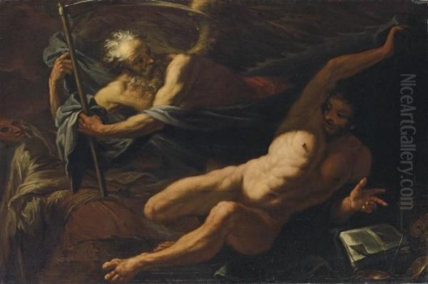 An Allegory Of Time Oil Painting by Antonio Zanchi