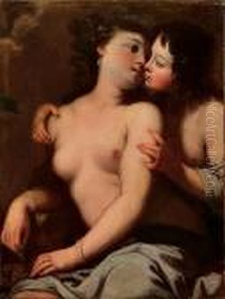 Venere E Cupido Oil Painting by Antonio Zanchi