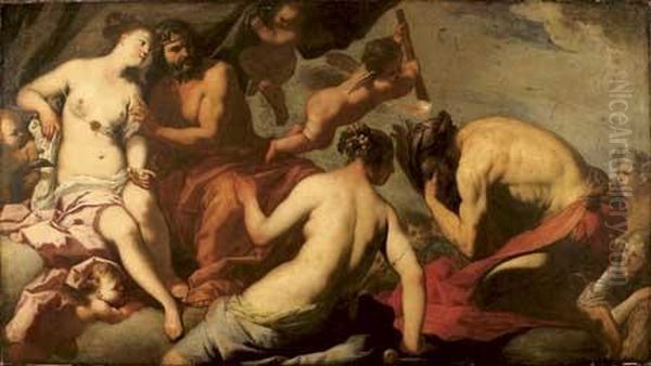 Tiresias Aveugle Par Hera Et Rendu Devin Par Zeus Oil Painting by Antonio Zanchi