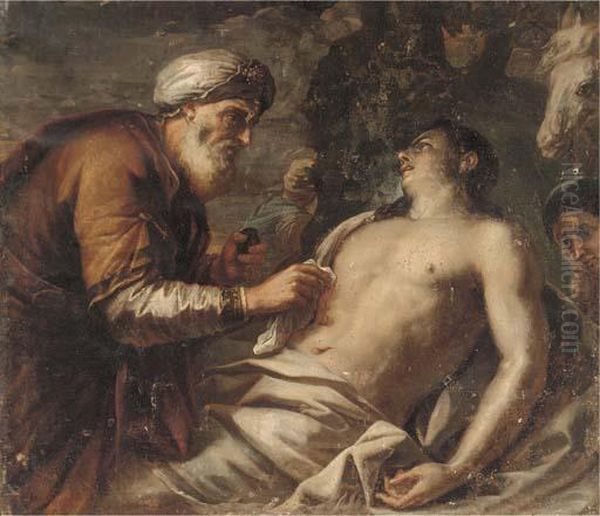 The Good Samaritan Oil Painting by Antonio Zanchi