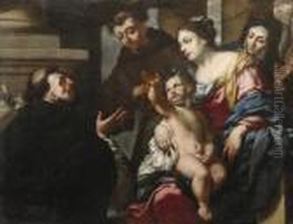 Madonna Col Bambino E Santi Domenicani Oil Painting by Antonio Zanchi