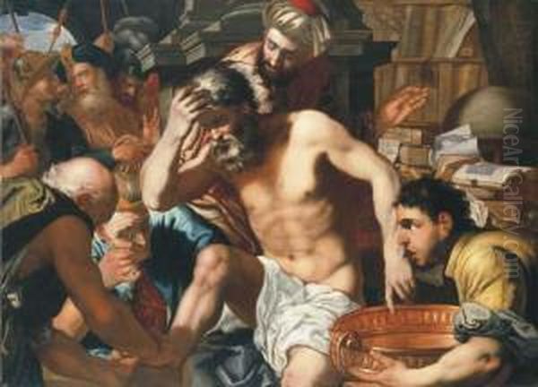 The Death Of Seneca Oil Painting by Antonio Zanchi