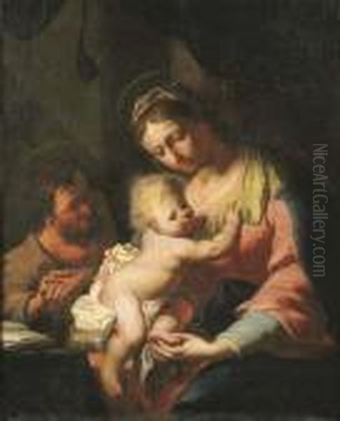 Sacra Famiglia Oil Painting by Antonio Zanchi