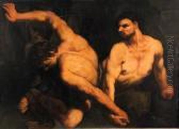 Ercole E Caco Oil Painting by Antonio Zanchi