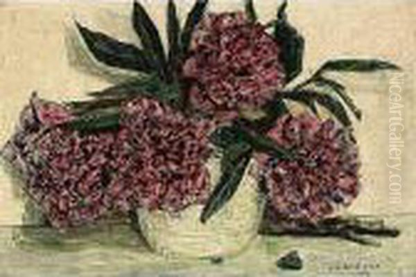 Rhodondendrons Oil Painting by Jan Adam Zandleven