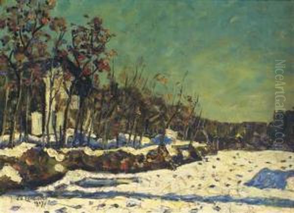 A Bright Winter's Day Oil Painting by Jan Adam Zandleven