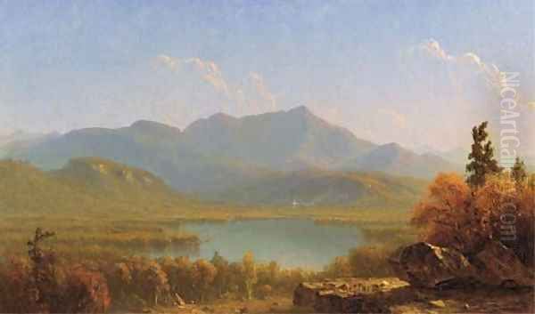 Mote Mountain from Echo Lake, New Hampshire Oil Painting by Sanford Robinson Gifford