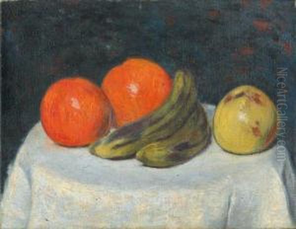 Nature Morte Aux Bananes Oil Painting by Federigo Zandomeneghi