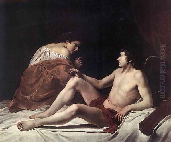 Cupid and Psyche 1628-30 Oil Painting by Orazio Gentileschi