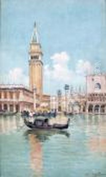 Piazza San Marco Oil Painting by Vittore Zanetti Zilla