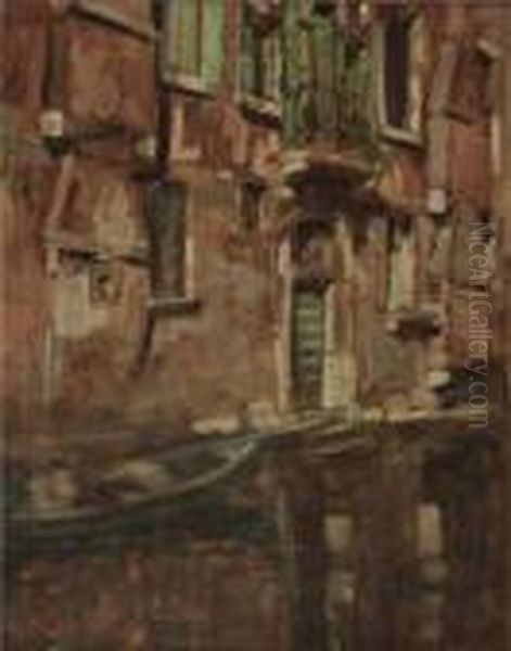 Canale Veneziano Oil Painting by Vittore Zanetti Zilla