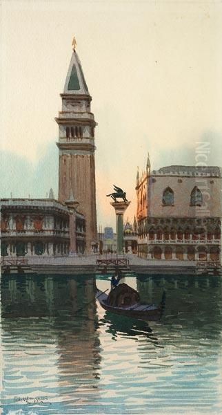 Piazza San Marco Oil Painting by Vittore Zanetti Zilla