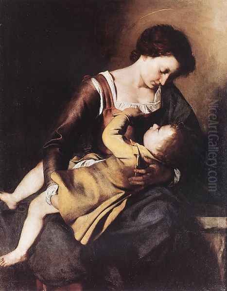 Madonna Oil Painting by Orazio Gentileschi