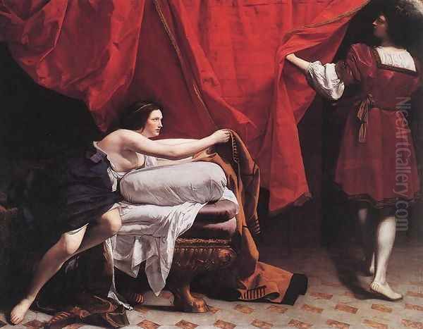 Joseph and Potiphar's Wife 1626-30 Oil Painting by Orazio Gentileschi