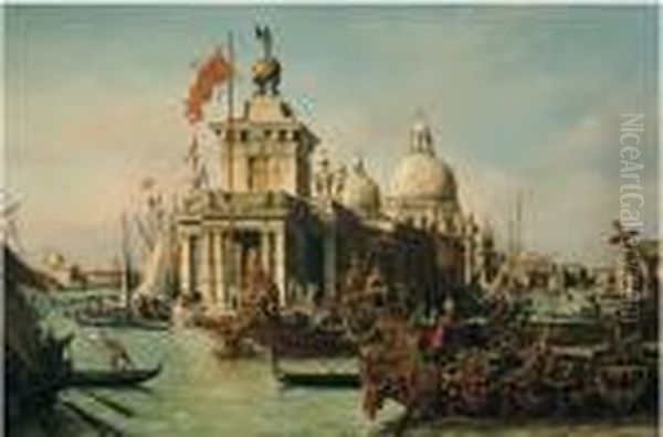 Venezia, Con Una Regata In Onore Di Edoardo, Duca Di York,
 4 Giugno 1764 Oil Painting by Francesco Zanin