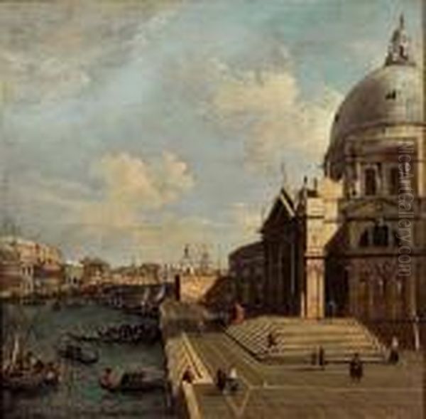 La Basilica Della Salute E Il Canal Grande Verso Il Bacino Di San Marco Oil Painting by Francesco Zanin