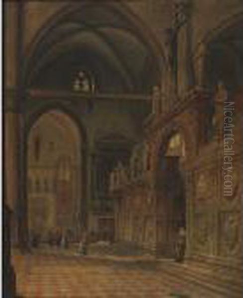 Cathedral Interior Oil Painting by Francesco Zanin