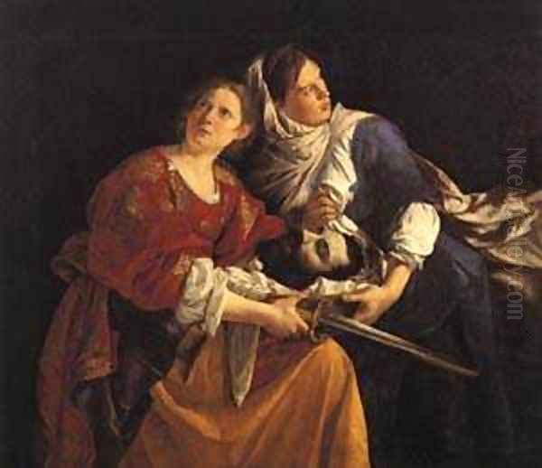 Judith and Her Maidservant with the Head of Holofernes 1621 1624 Oil Painting by Orazio Gentileschi