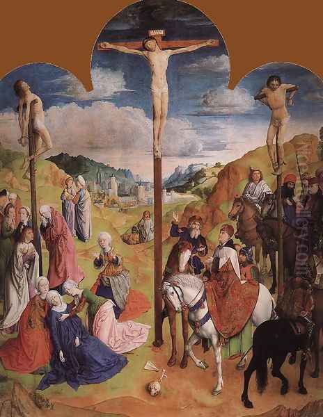 Calvary Triptych (central panel) 1465-68 Oil Painting by Hugo Van Der Goes