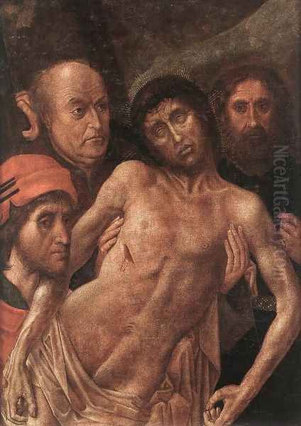 Deposition Diptych (Small Deposition, left wing) c. 1480 Oil Painting by Hugo Van Der Goes