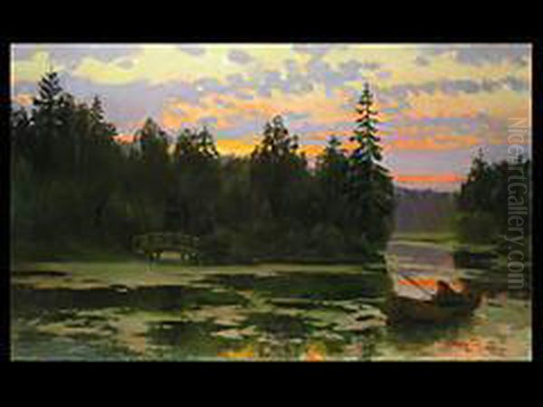 Landschaft Im Abendlicht Oil Painting by Viktor Ivanovich Zarubin