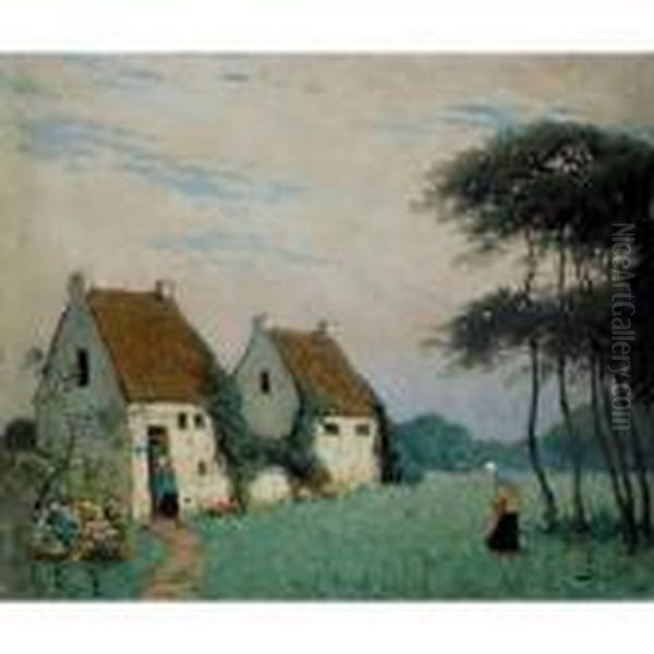 Morning In Veules, Normandie Oil Painting by Viktor Ivanovich Zarubin