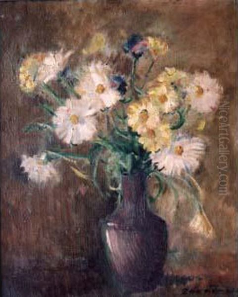 Bouquet De Marguerittes Oil Painting by Czeslaw Zawadzinski