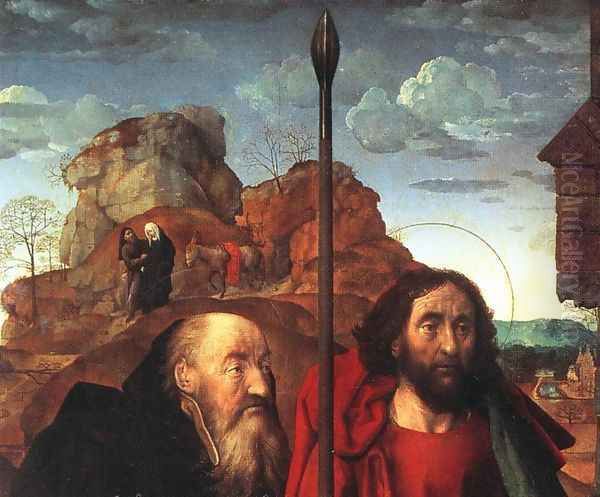 Sts. Anthony and Thomas with Tommaso Portinari (detail) 1476-79 Oil Painting by Hugo Van Der Goes