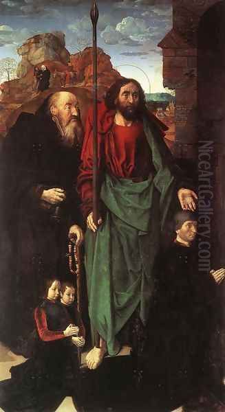 Sts. Anthony and Thomas with Tommaso Portinari 1476-79 Oil Painting by Hugo Van Der Goes