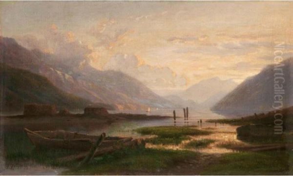 Blick Auf Den Vierwaldstattersee Oil Painting by Jakob Joseph Zelger