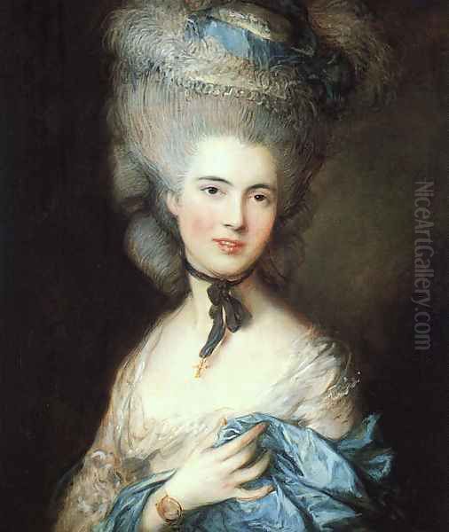 Portrait of a Lady in Blue 1777-79 Oil Painting by Thomas Gainsborough