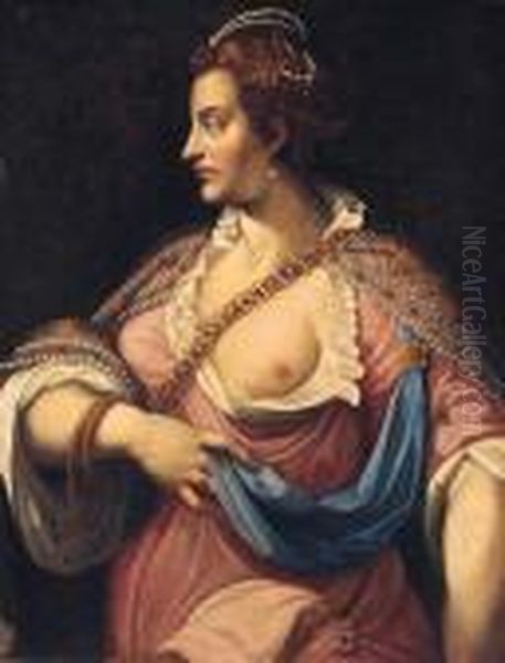 A Maiden Oil Painting by Giovanni Battista Zelotti