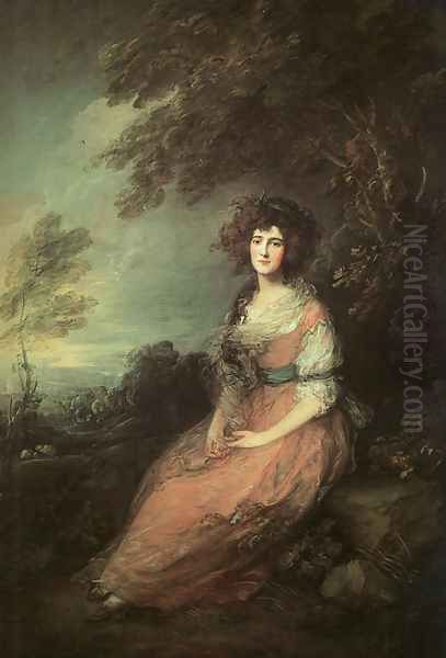 Mrs. Richard Brinsley Sheridan 1785-87 Oil Painting by Thomas Gainsborough