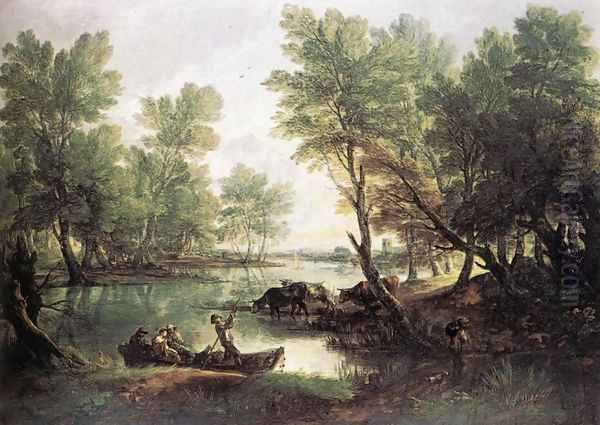 River Landscape 1768-70 Oil Painting by Thomas Gainsborough