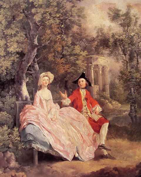 Conversation in a Park c. 1740 Oil Painting by Thomas Gainsborough