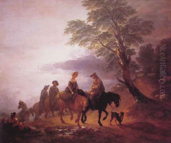 Peasants Going to Market in the Early Morning Oil Painting by Thomas Gainsborough