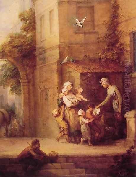 Charity relieving Distress Oil Painting by Thomas Gainsborough