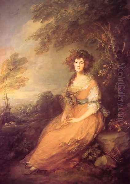 Mrs Sheridan Oil Painting by Thomas Gainsborough