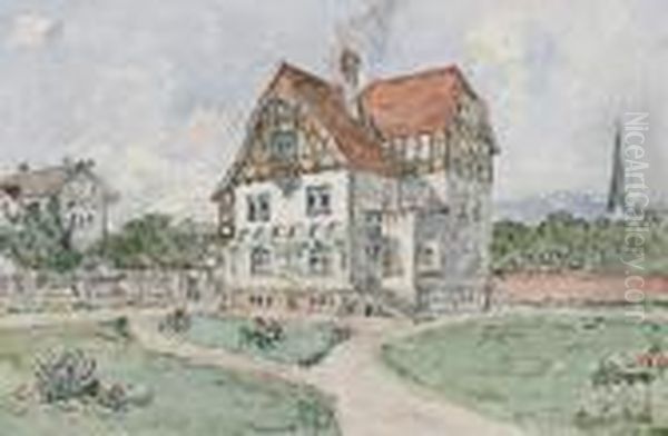 Villa In Ober St.veit Oil Painting by Eduard Zetsche