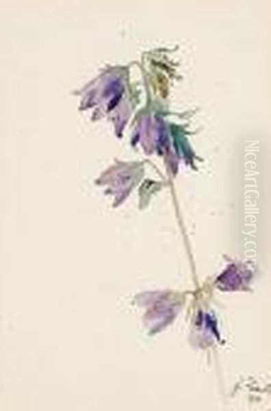 Campanula Oil Painting by Eduard Zetsche