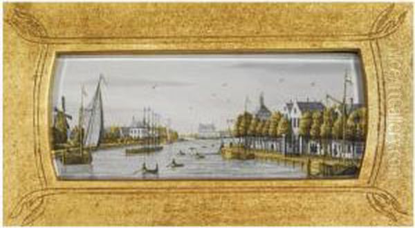 Zeuner, -, A View On The 'omval' Atamsterdam Oil Painting by Jonas Zeuner